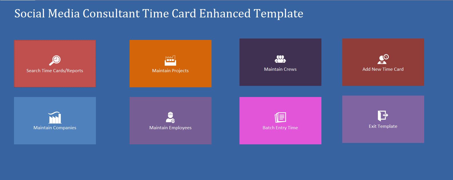 Enhanced Social Media Consultant Time Card Template | Time Card Database